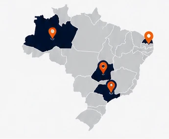Mapa de atuação nacional da Firme Engenharia